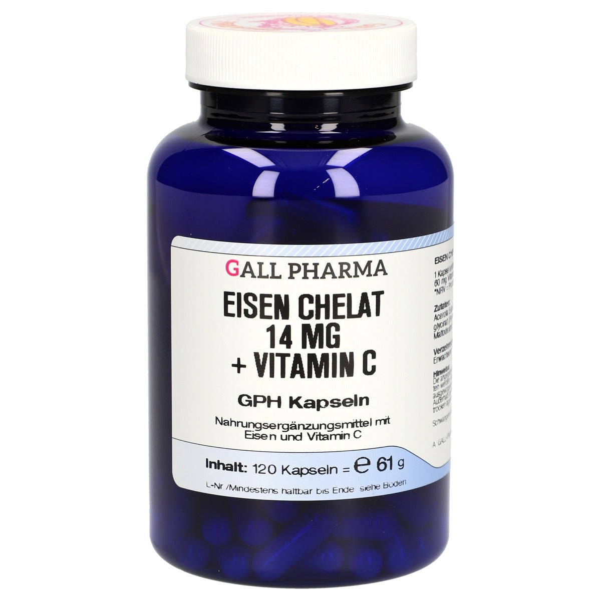 Eisen Chelat 14 mg + Vitamin C GPH Kapseln