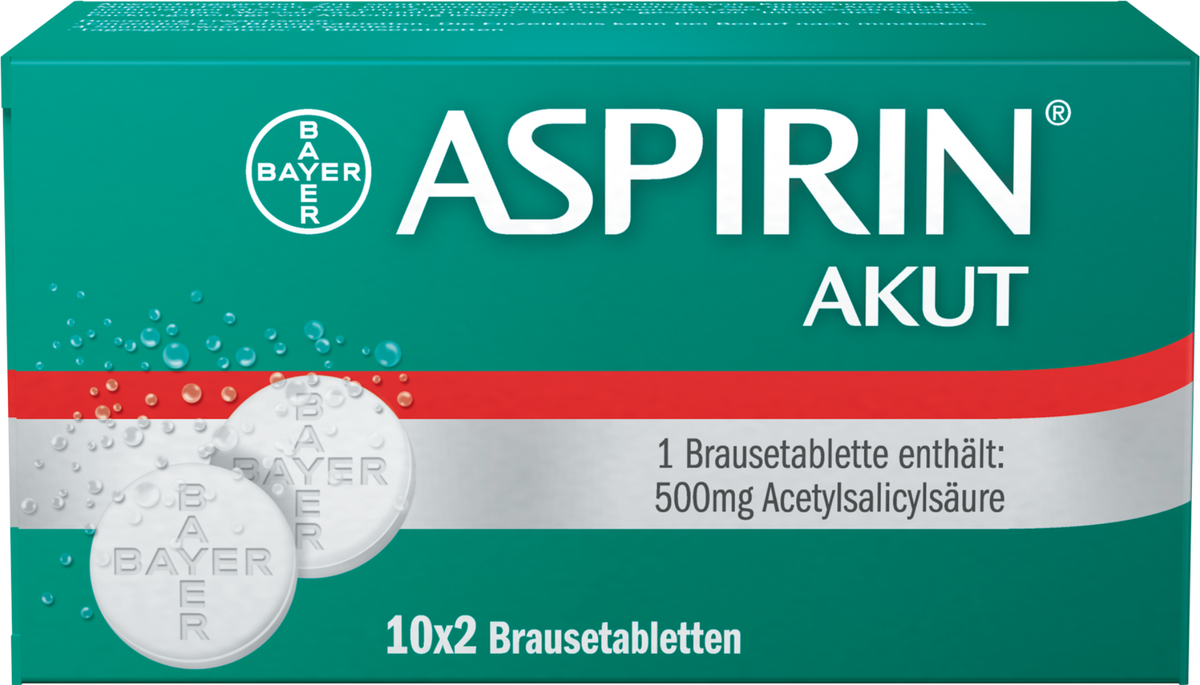 Aspirin Akut Migräne Brausetabletten-20 Stück