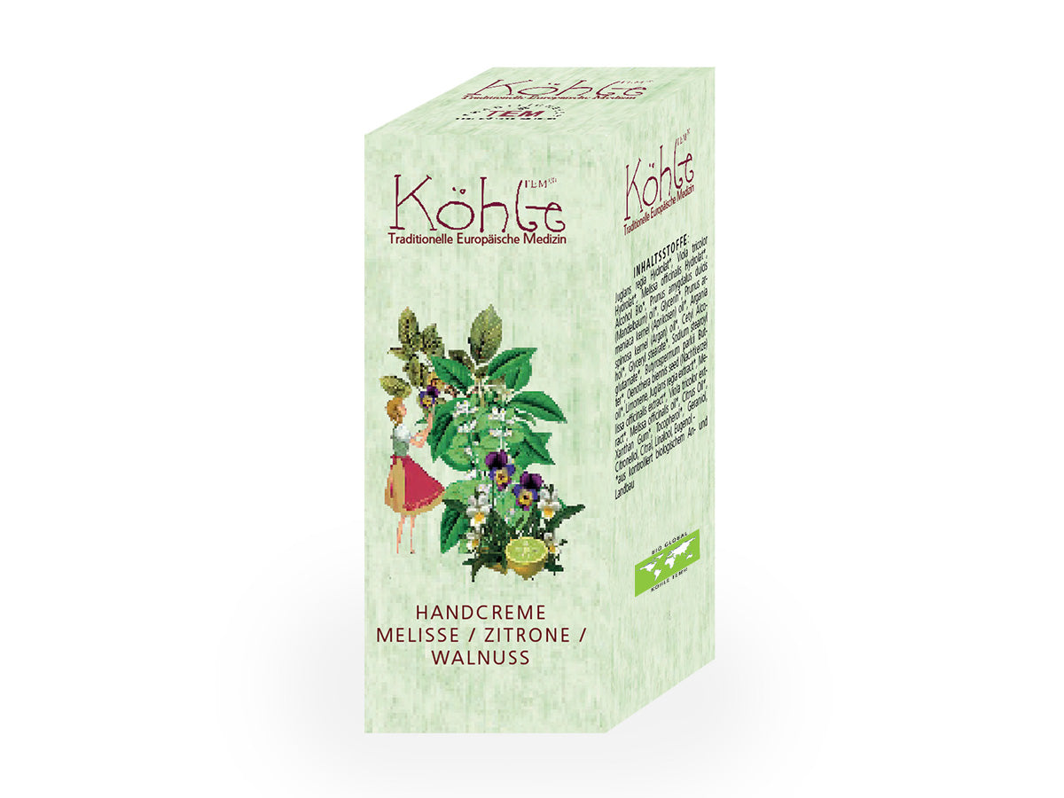 KÖHLE Handcreme mit Melisse, Zitrone und Walnuss
