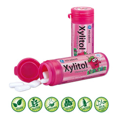MIRADENT Xylitol Chewing Gum Kids Erdbeer