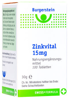 Burgerstein Zink Vital Tabletten 15mg 100 Stück
